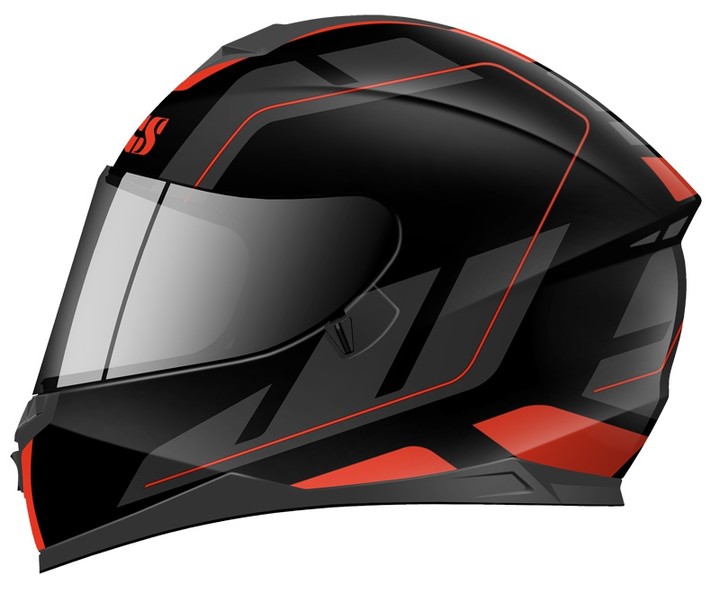 Шлем IXS HX-1100 2.0 чёрный красный