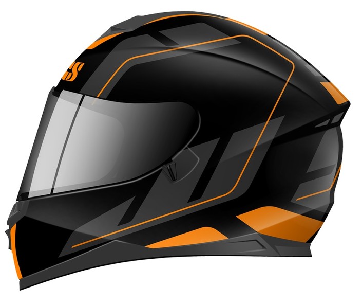 Шлем IXS HX-1100 2.0 чёрный оранж.