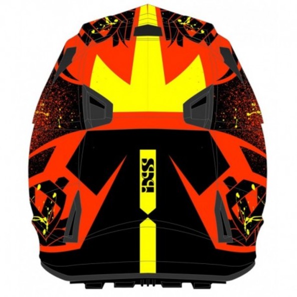 Шлем IXS HX-361 2.0 чёрный жёлтый красный