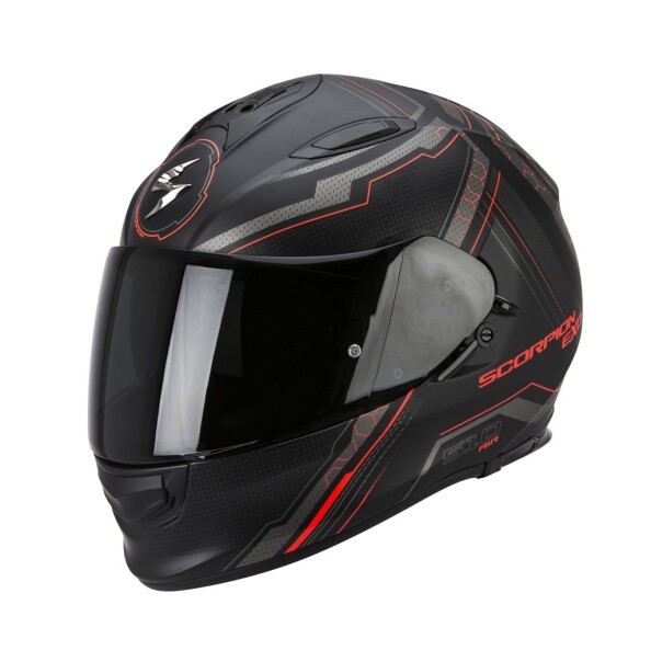 Шлем SCORPION EXO-510 AIR GALVA, цвет Черный Матовый/Красный Неон