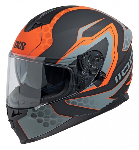 Шлем IXS HX-1100 2.2 чёрный оранж.