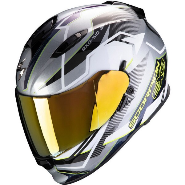 Шлем SCORPION EXO-510 AIR BALT, цвет Серый Матовый/Белый Матовый/Желтый