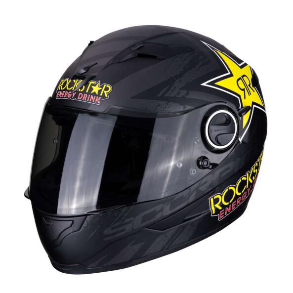 Шлем SCORPION EXO-490 ROCKSTAR, цвет Черный Матовый/Желтый/Красный